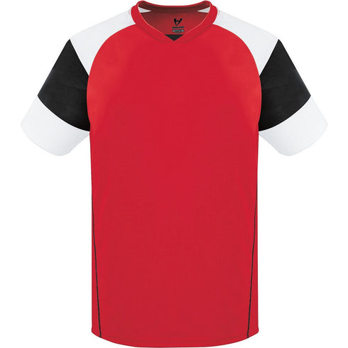 Russell Athletic Youth Mundo Jersey (322861-C), Color 'Scarlet/Black/White'